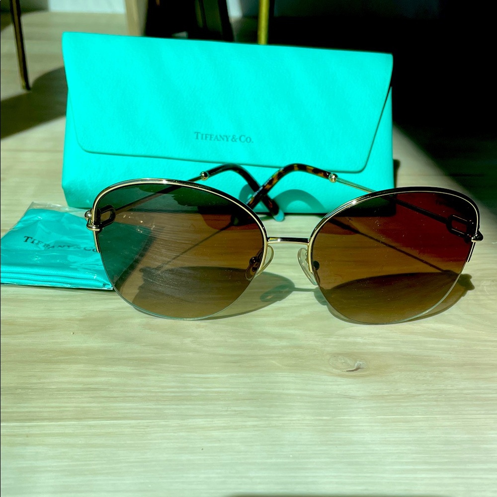 Tiffany & Co. Sunglasses with Gold Frame and Brown Lenses